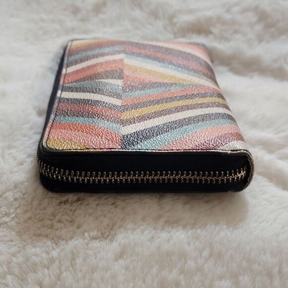 Tory Burch Continental Long Zip Around Wallet 👛 Rare Geometric Print Like New - Picture 6 of 10